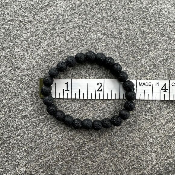NEW Lava Rock 8mm Round Bead Boho Hippie Stretch Unisex Aromatherapy Bracelet - Picture 7 of 9